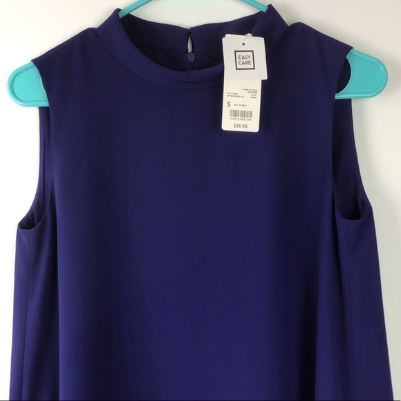 Uniqlo Blue A-Line Drape Sleeveless Dress - Picture 8 of 9